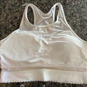 Zyia White Scalloped Sports Bra